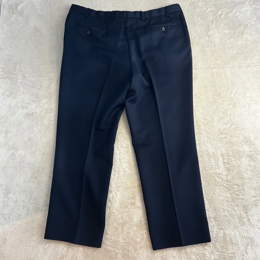 Ralph‎ Lauren Men's 3 Piece Suit 46R 40x28 Navy Blue 100% Wool Formal Wedding